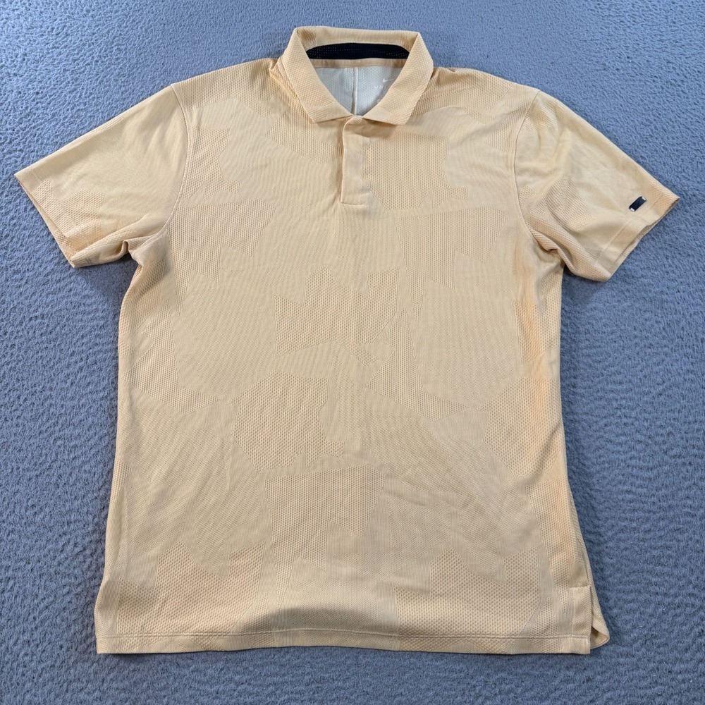Nike Tiger Woods Polo Shirt Mens Medium Yellow Dri-FIT Standard Fit CT3801-251